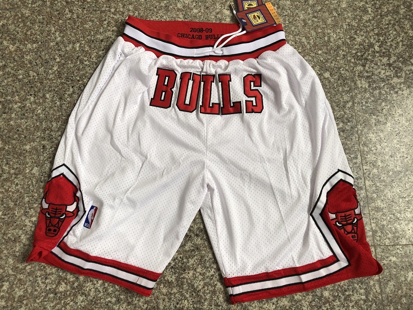 2020 Men NBA Chicago Bulls white shorts style 4